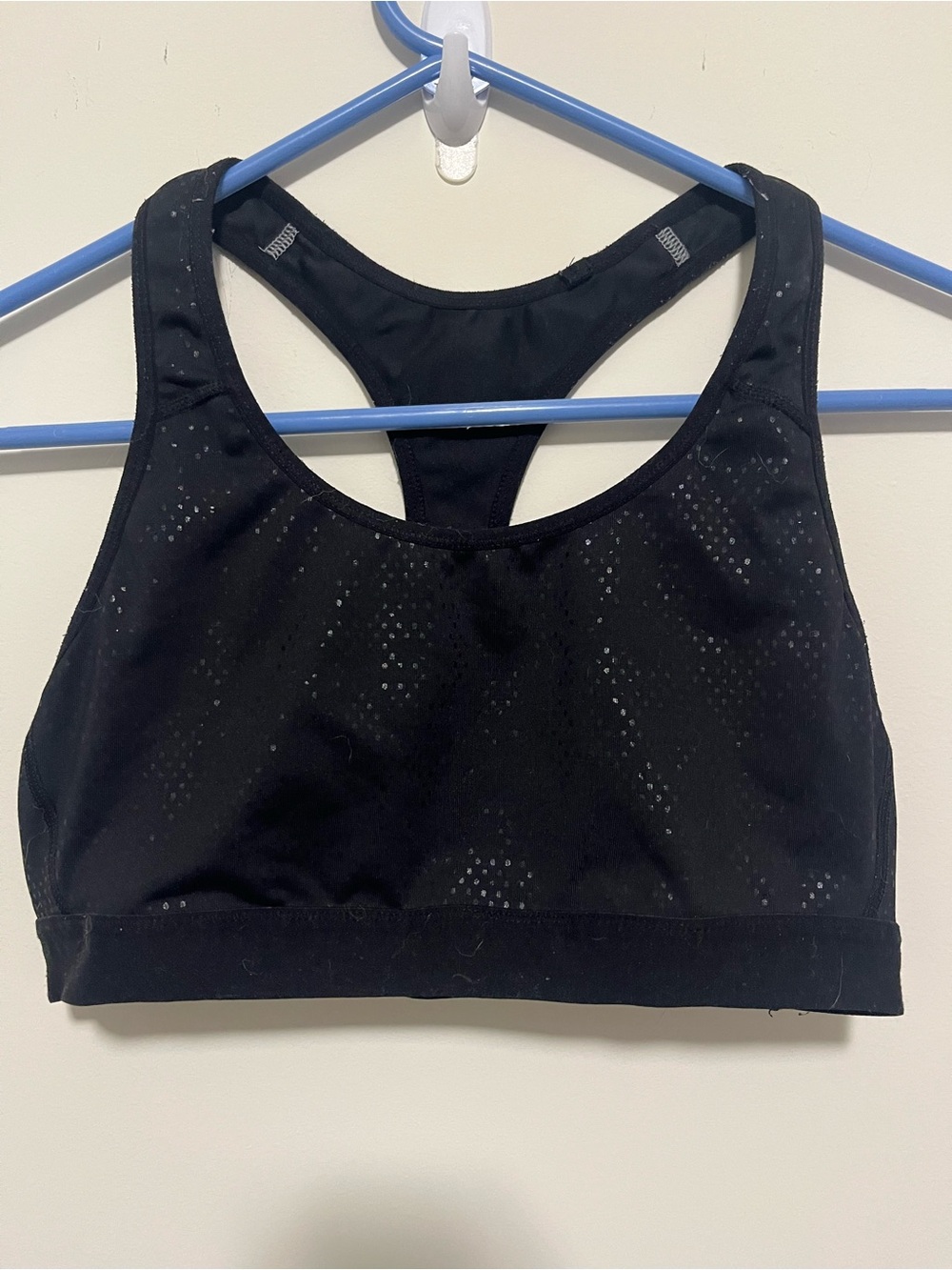 Champion Black Racerback Sports Bra with Perforated Detail